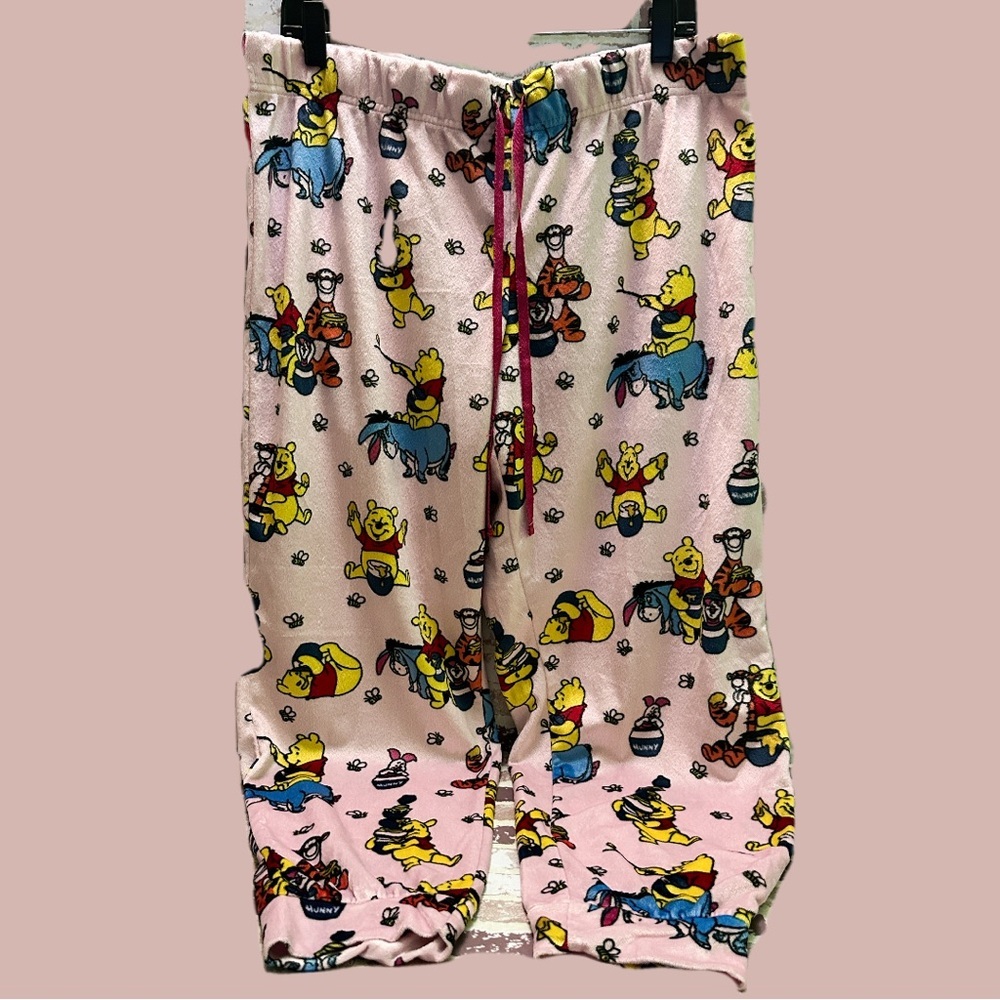Disney Winnie Pink and Yellow Pajama Bottoms with Playful Cartoon Design